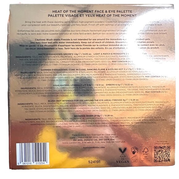 Iconic London Heat of the Moment Face & Eye Palette 36g NIB - Picture 2 of 7